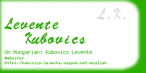 levente kubovics business card